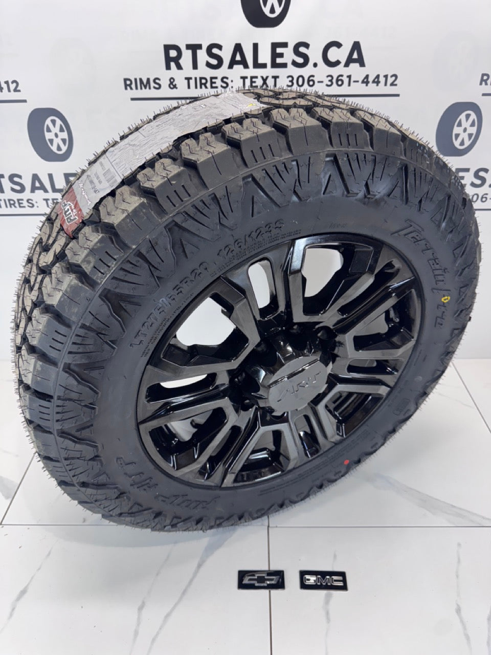 Amp Pro A/T Tires 20 inch GM Replica Rims 8x180 - MULTIPLE SIZES