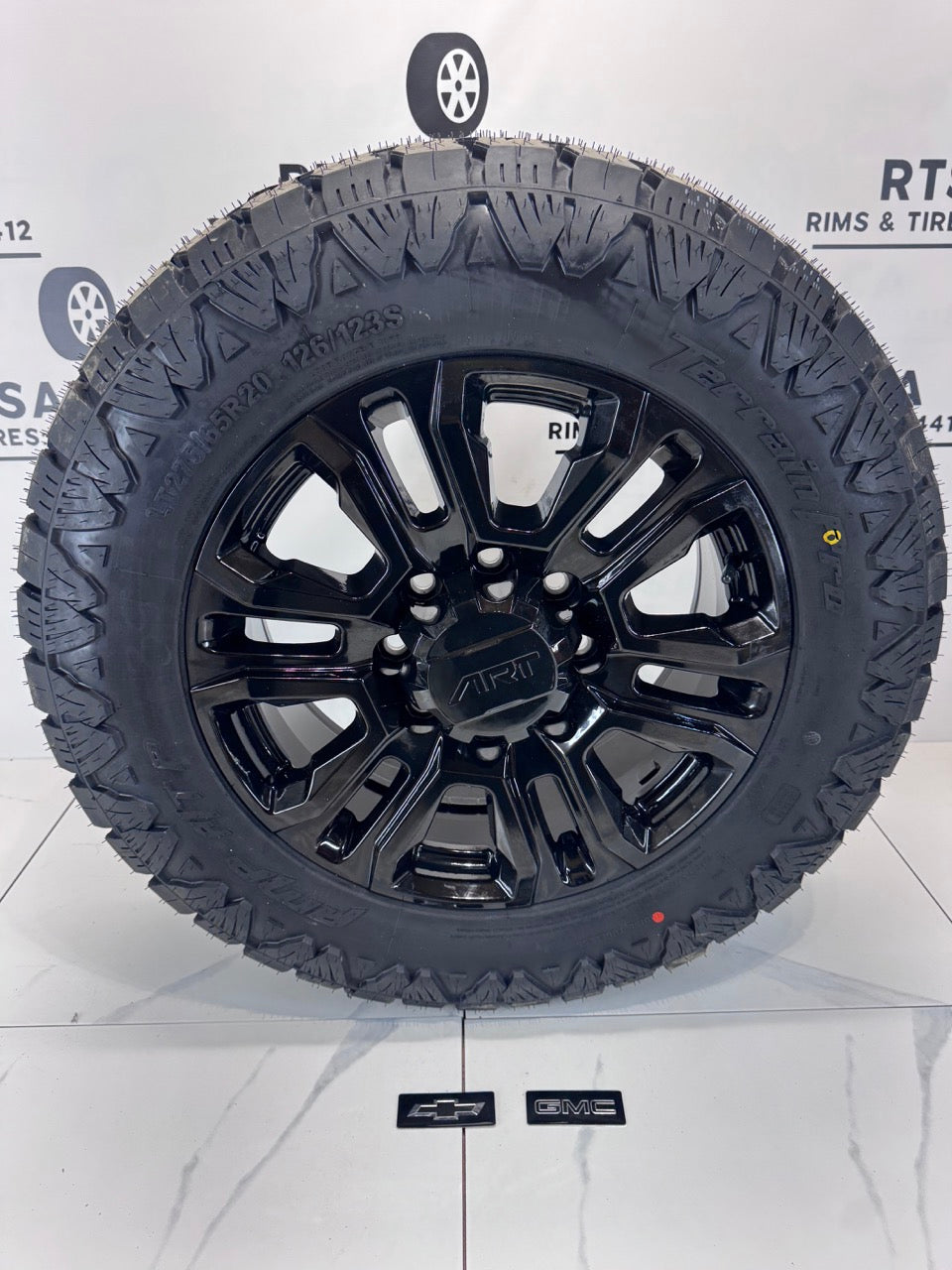 Amp Pro A/T Tires 20 inch GM Replica Rims 8x180 - MULTIPLE SIZES