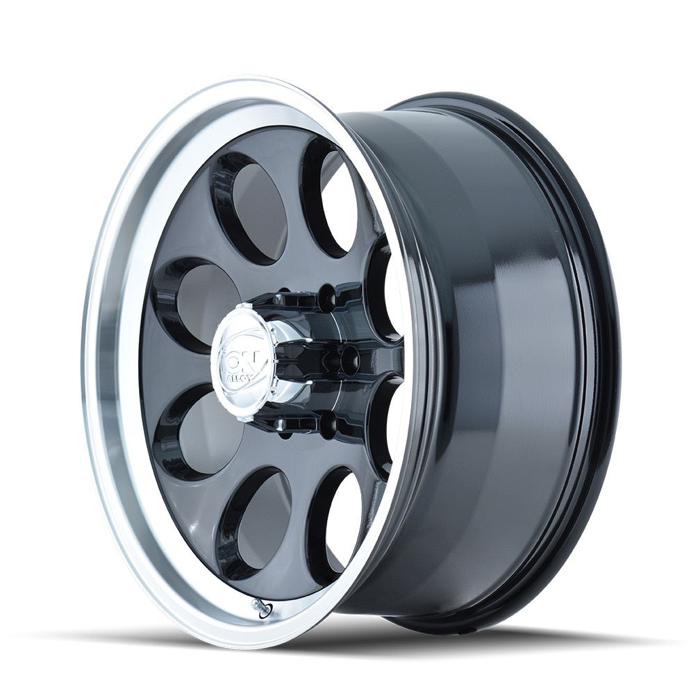 5x114.3 Gloss Black Machined Ion 171 Alloy Rims 15", 16", 17"
