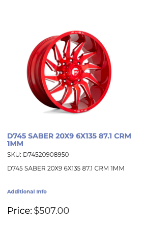 20 inch Fuel Rims 6x135 Ford F-150 and Expedition