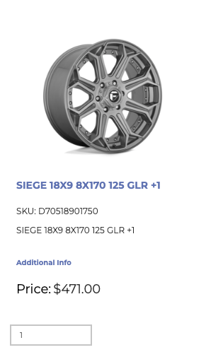 18 inch Fuel Siege 8x170 Ford Super Duty F250 F350