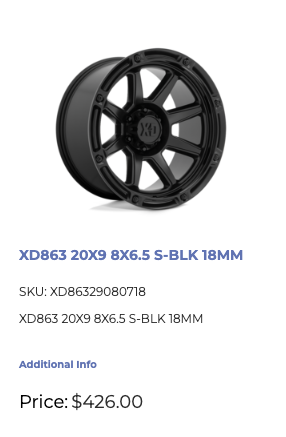 20x9 XD Rims 8x165 Black Dodge Ram GMC Chevy 2500 3500