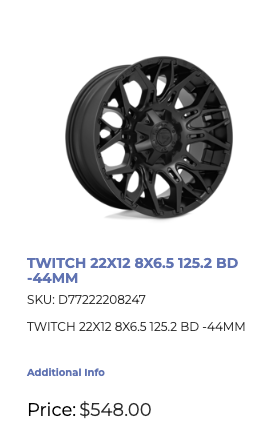 22 inch Fuel Twitch 8x165 Dodge Ram Gmc Chevy 2500 3500
