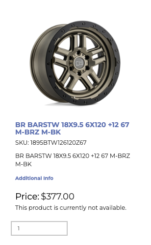 18 inch Black Rhino Rims 6x120 CHEVY Colorado & GMC Canyon