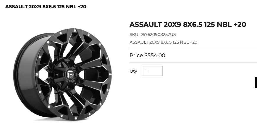 20x9 Fuel Assault Rims 8x165 Dodge Ram GMC Chevy 2500 3500