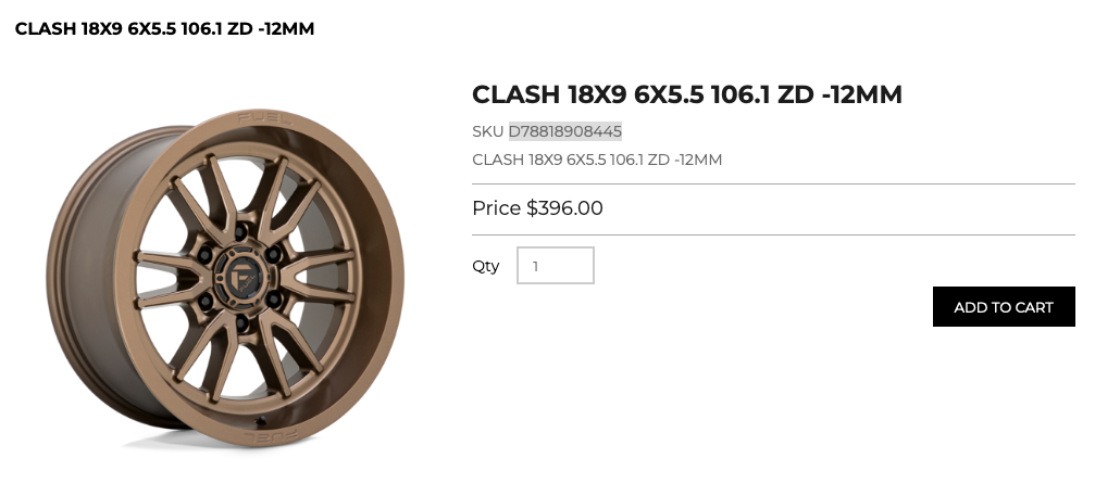 18 inch Fuel Rims 6x139.7 GM 1500 Ram