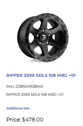 20x9 Fuel Ripper Rims 5x139 Dodge Ram