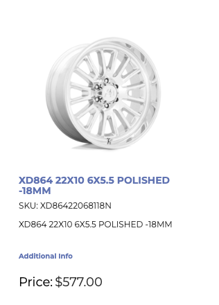 22 inch XD Rims 6x139.7 GM 1500 Ram