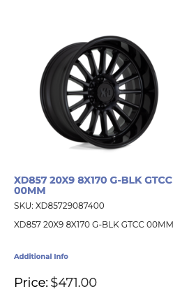 20x9 XD Rims 8x170 ford F250 F350 Super Duty