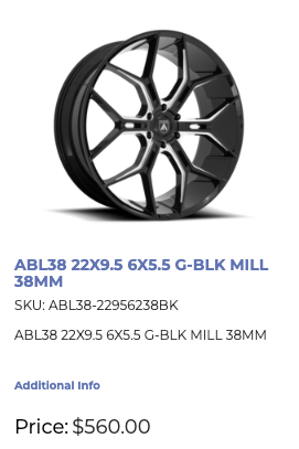 22x9.5 Asanti Rims 6x139 GMC Chevy 1500 Dodge ram Tacoma