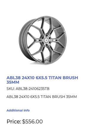 24x10 Asanti Rims 6x139.7 GM 1500 Ram
