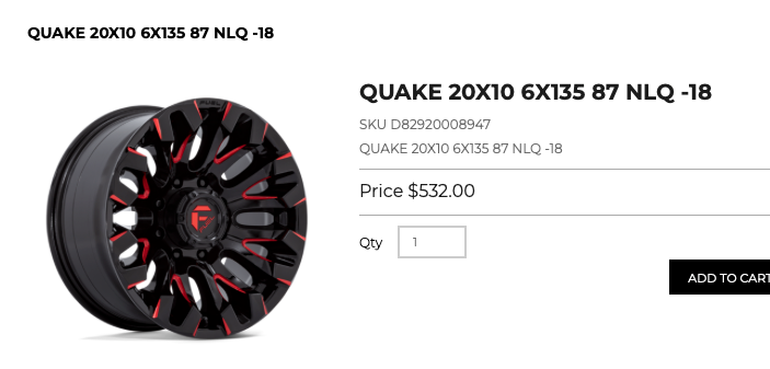 20x10 Fuel Quake Rims 6x135 Ford F-150