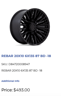 20x10 Fuel Rebar Rims 6x135 Ford F-150