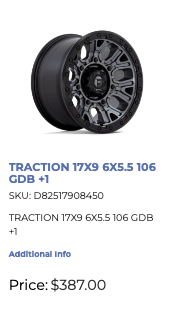 17x9 Fuel Traction Rims 6x139.7 GM 1500 Ram