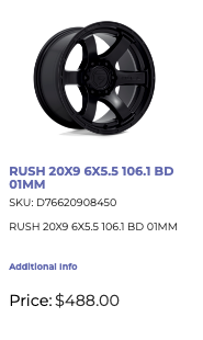 20x9 Fuel Rush Rims 6x139.7 - R&T Sales