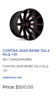 20x9 Fuel Contra Rims 8x180