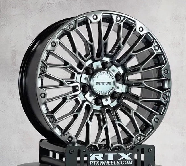 6x135, 6x139.9 Hyper Black RTX Chaos Rims 20", 22"
