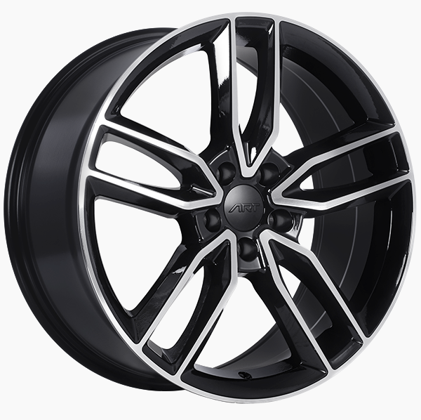 18x8 Replica R177 Gloss Black Machined 5x112