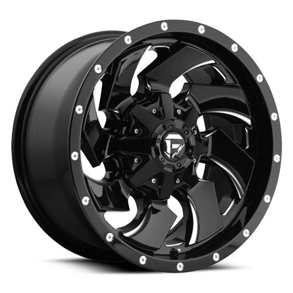 17x9 Fuel Cleaver Gloss Black Milled Rims 6x135 6x139.7