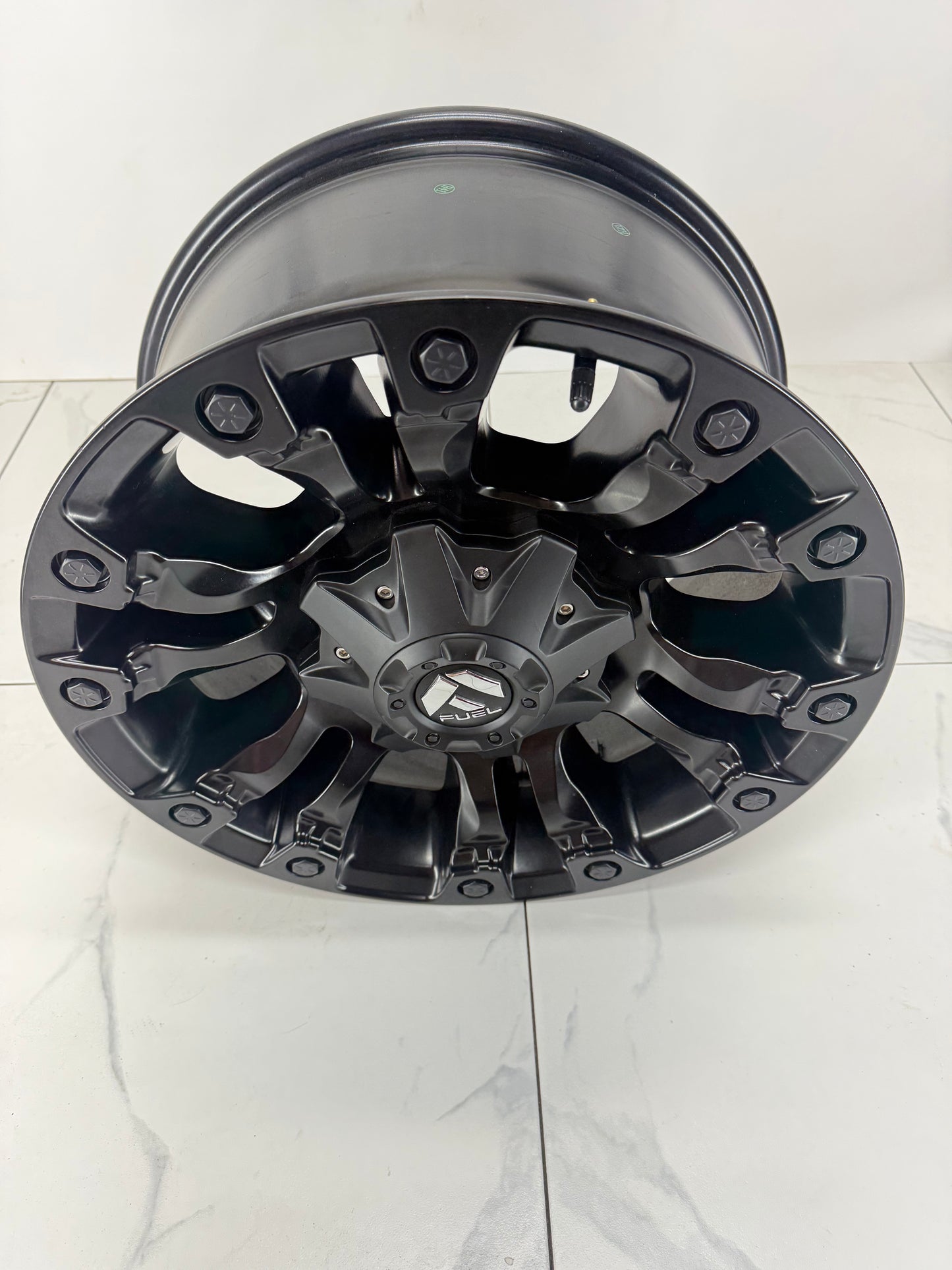 18x9 Fuel Vapor matte black rim 8x180 +20 — barrel and profile