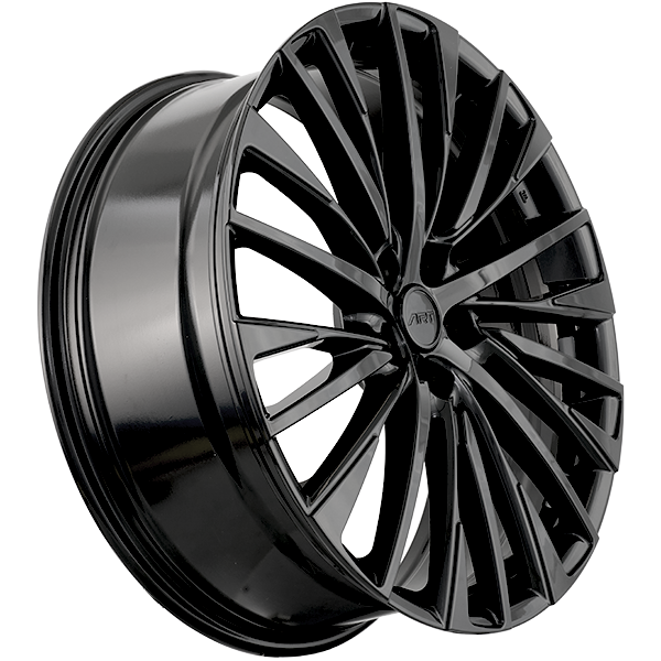 21x8 Replica 423 Gloss Black Rims 5x114.3 — Gloss Black, side view