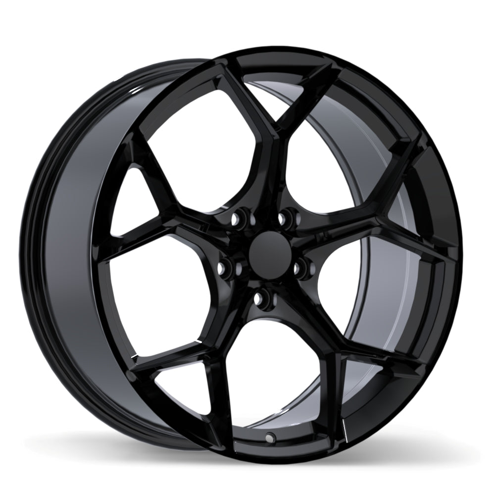 19" Replika R282 Gloss Black Rims 5x112 — Gloss Black