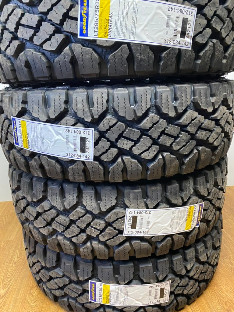 LT 285/75/18 Goodyear WRANGLER DURATRAC E All Weather Tires - R&T Sales