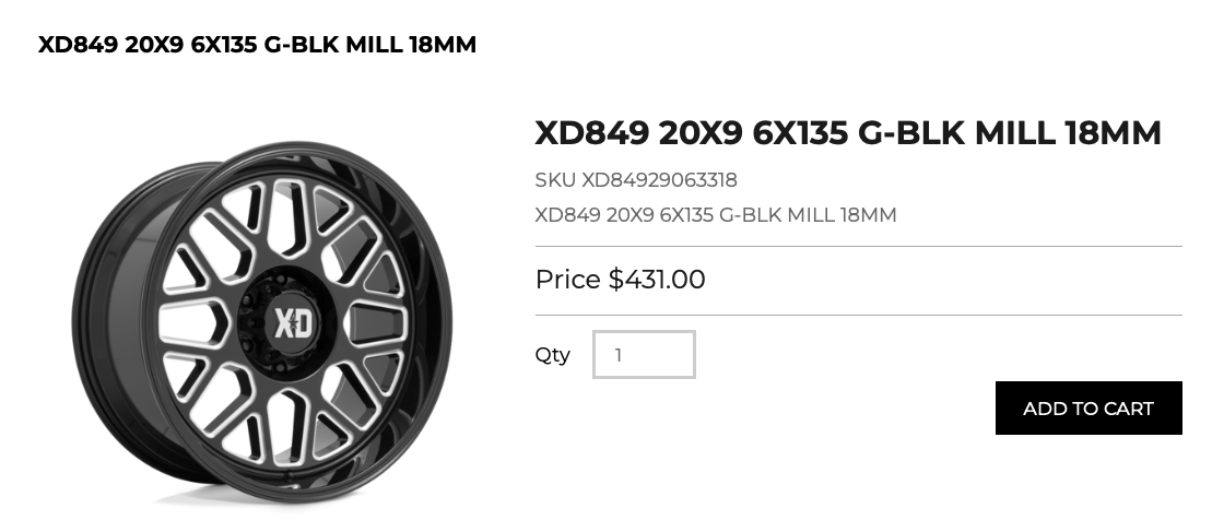 20x9 XD XD849 Rims 6x135 - R&T Sales