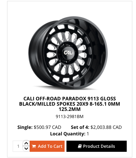 20x9 Cali Rims 8x165 Dodge Ram Gmc Chevy 2500 3500