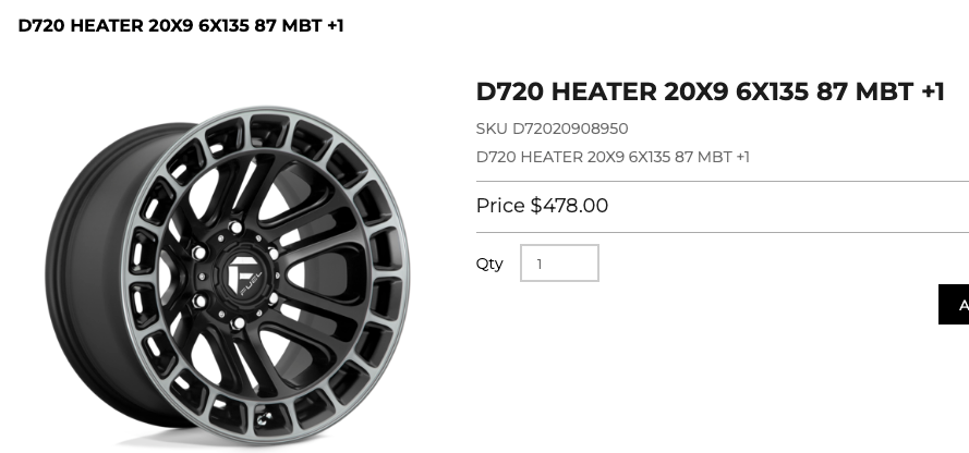 20x9 Fuel rims 6x135 Ford F-150