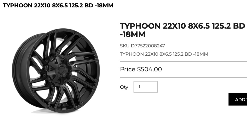 22x10 Fuel rims 8x165 Dodge Ram / Chevy Gmc 2500 3500