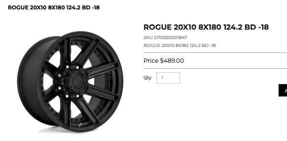 20x10 Fuel Rims 8x180 Chevy 2500 3500
