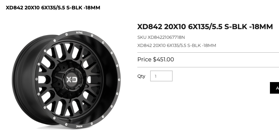 20x10 XD 6x135 & 6x139 Ford F-150 GMC Chevy 1500 RAM