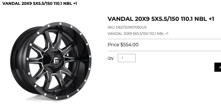 20x9 Fuel Vandal Rims 5x139 & 5x150 Dodge Ram 1500 Toyota Tundra