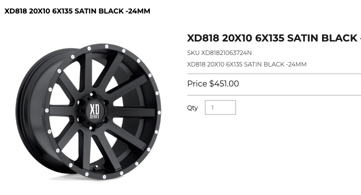 20x10 XD XD818 Rims 6x135