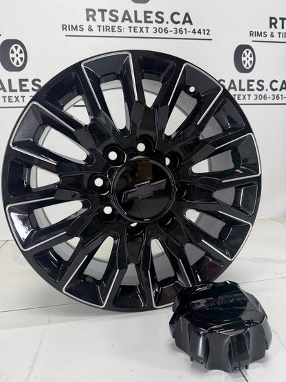20x8.5 GMC CHEVY Replica Rims Black Milled 8x180 2500 3500