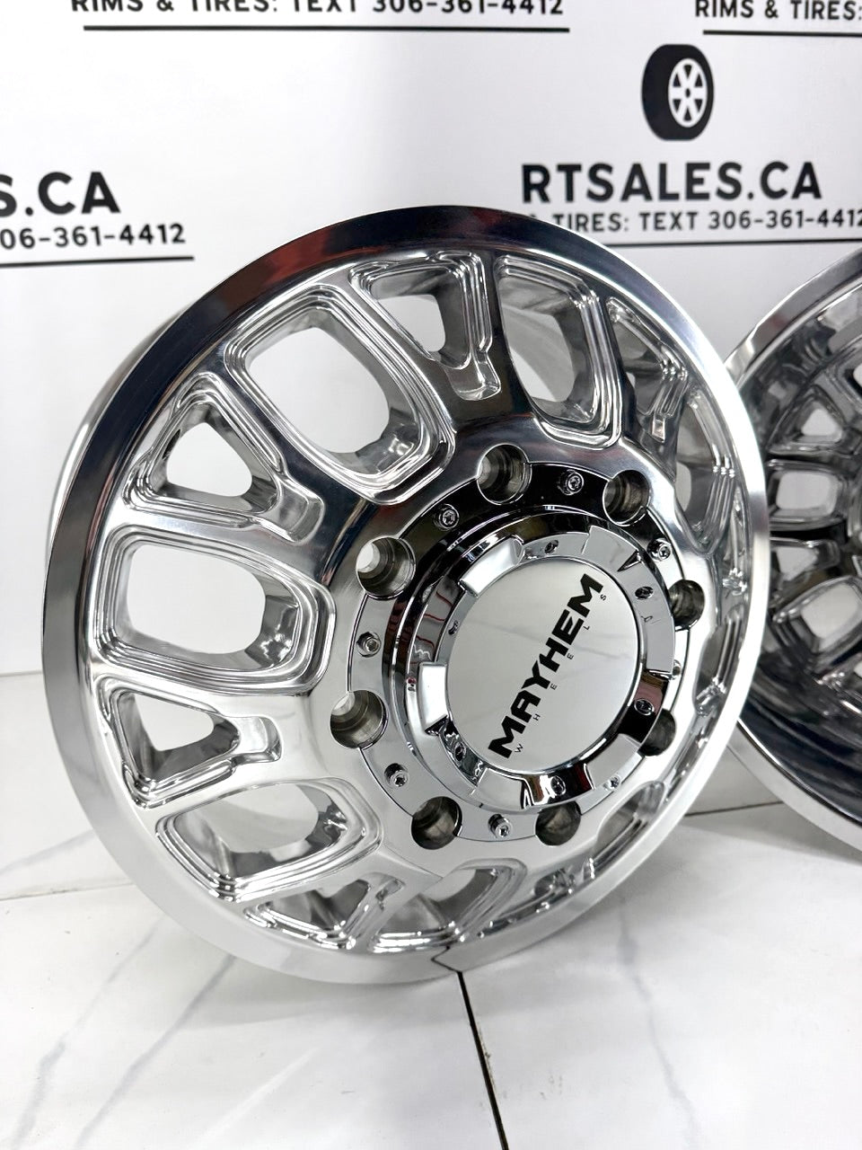 17x6.5 Mayhem Cogent Polished Dually Rims