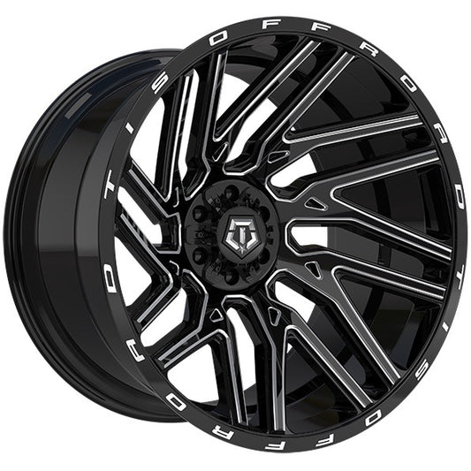20x10 TIS 554 Gloss Black Milled Rims 8x165