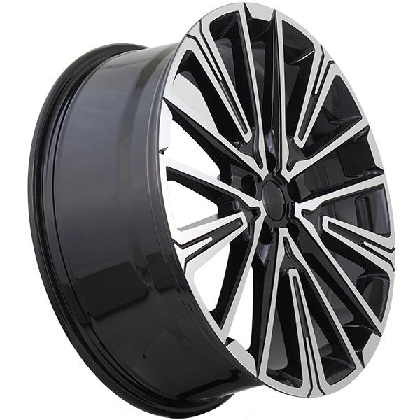 20x8 Replica R397 Gloss Black Machined Face Rims 5x112