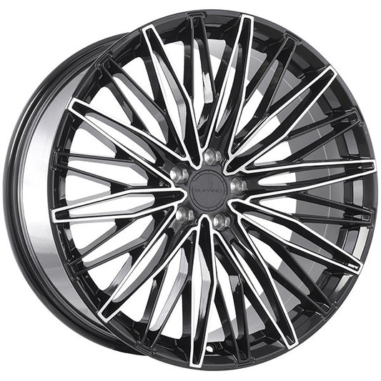 20x9 Ruffino Gloss Black Machined Face Rims 5x114.3