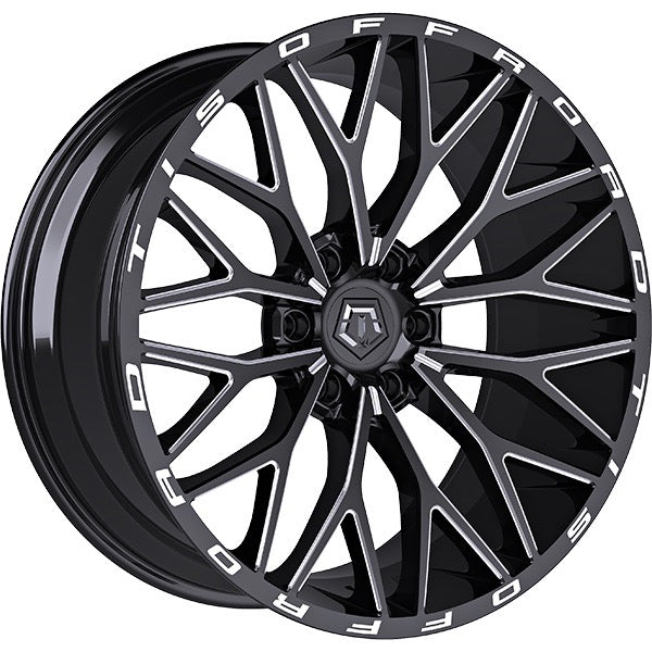 6x139 TIS 566 Black Milled Rims 20"