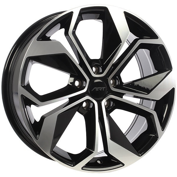 5x115 Replica R309 Black Machined Rims - 17", 18"