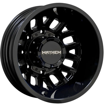 17x6.5 Mayhem Cogent Gloss Black Dually Rims - R&T Sales
