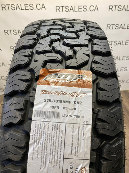 275/70/18 AMP PRO Tires Fuel Rims GMC Chevy 2500 3500 8x180 - R&T Sales 