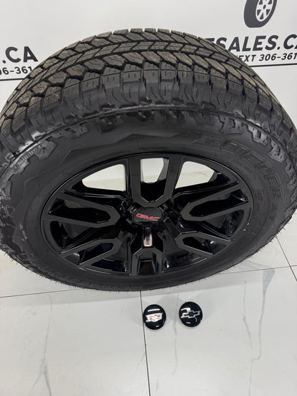275/60/20 Bridgestone AT Tires on 20" GMC AT4 Rims 6x139.7 (Takeoffs)