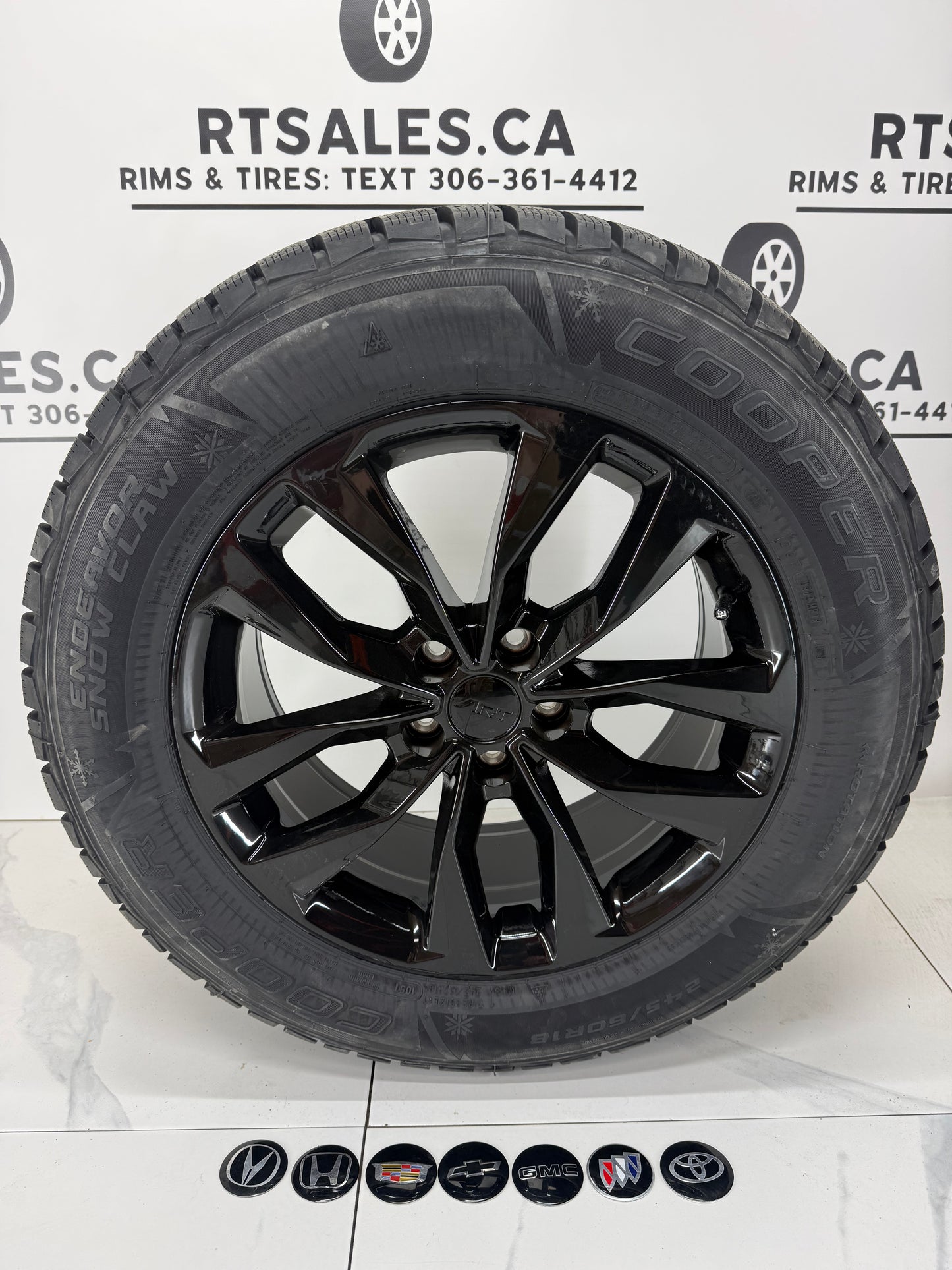Cooper Endeavor Snow Claw Winter Tires on 17" or 18" Black RT Rims 5x120
