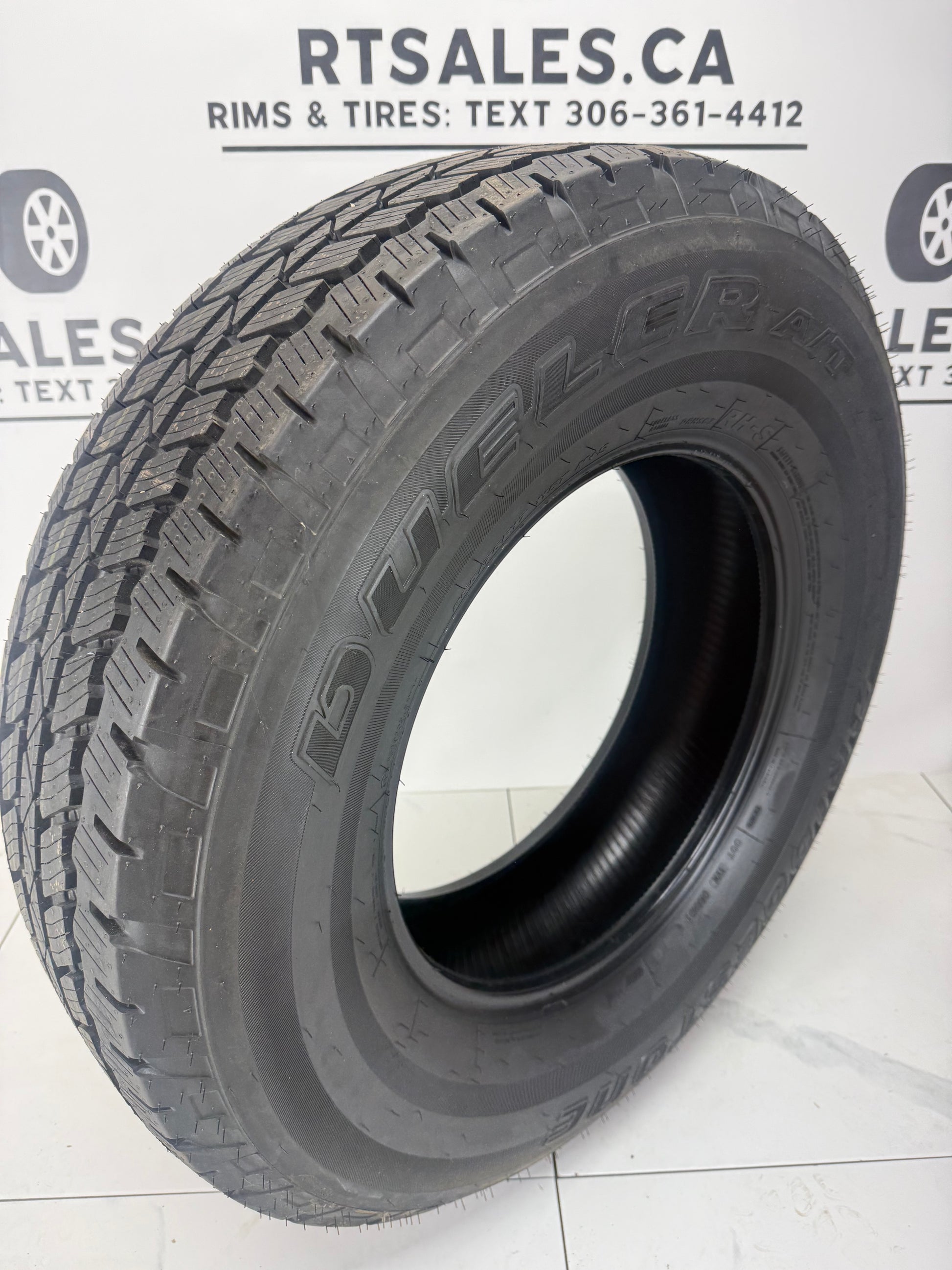 Bridgestone Dueler A/T RH-S 255/75R17 sidewall and tread angle — new takeoff tire