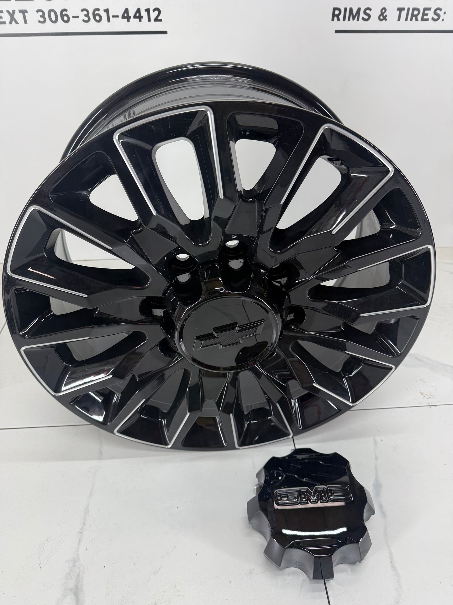20x8.5 GMC CHEVY Replica Rims Black Milled 8x180 2500 3500