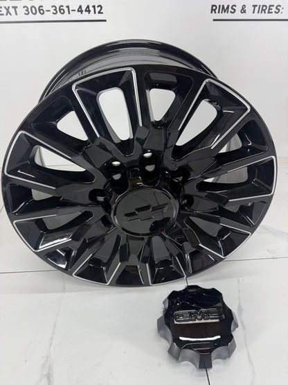 20x8.5 GMC CHEVY Replica Rims Black Milled 8x180 2500 3500