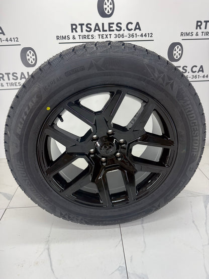 Bridgestone Icepeak Winter Tires on 6x139 Black Replica Ram 1500 Rims – 18", 20", 22"